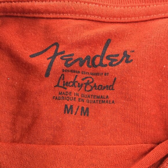 FENDER X LUCKY BRAND MUSICAL INSTRUMENTS RED T-SHIRT MENS MEDIUM - Picture 4 of 4